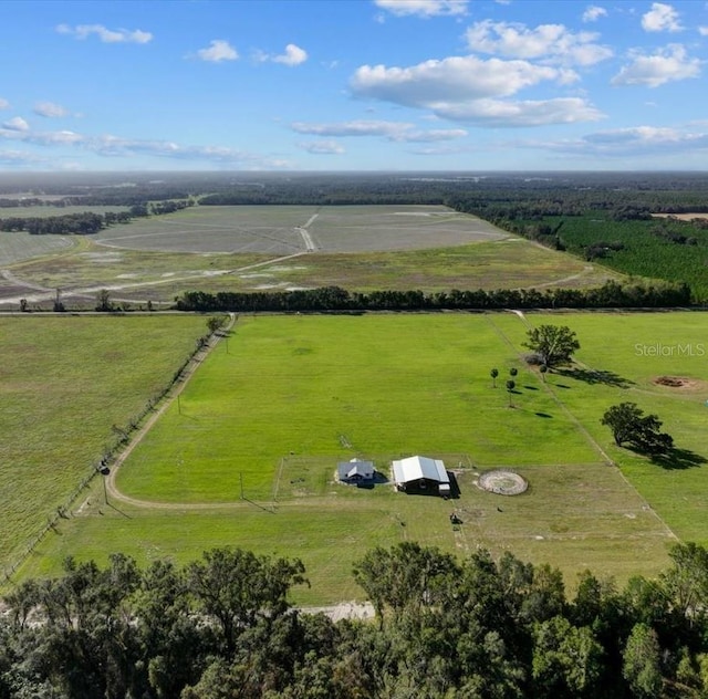 bird's eye view with a rural view