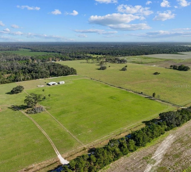 aerial view featuring a rural view