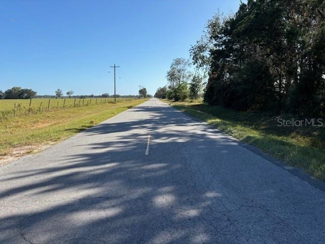 view of road featuring a rural view