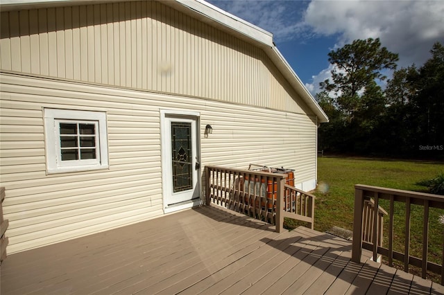 deck with a lawn