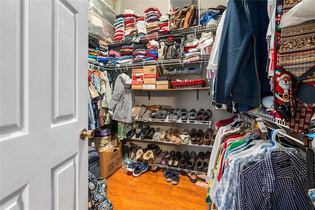 spacious closet featuring wood-type flooring