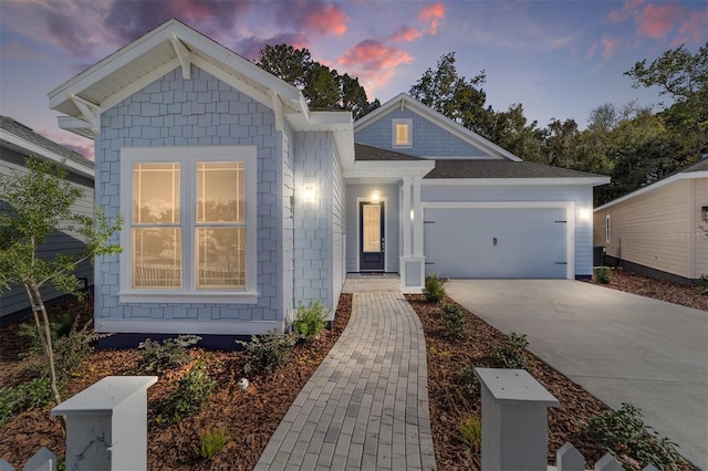 view of front of house featuring a garage