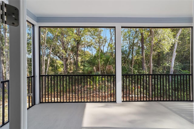 view of unfurnished sunroom