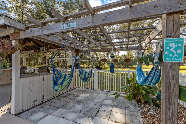 view of patio / terrace with a pergola