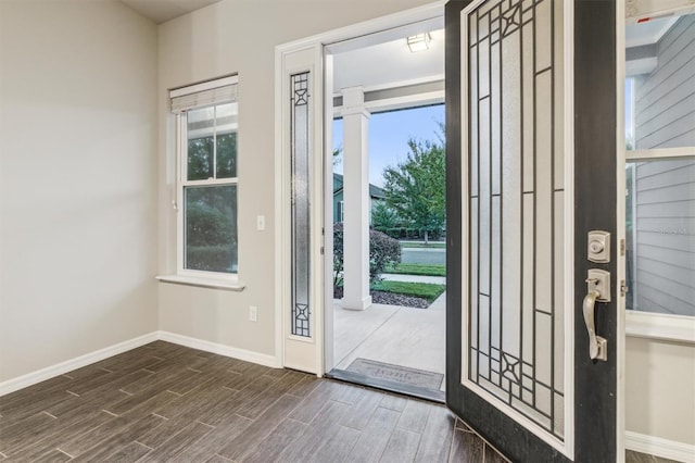 foyer featuring dark hardwood / wood-style flooring