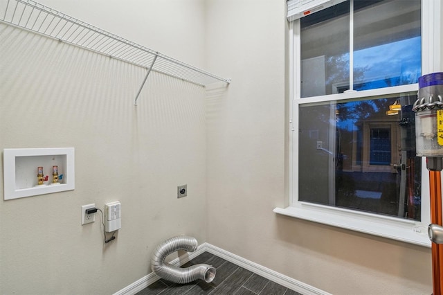 washroom with electric dryer hookup and washer hookup