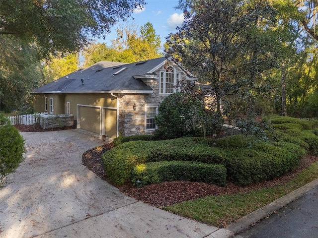 view of home's exterior featuring a garage