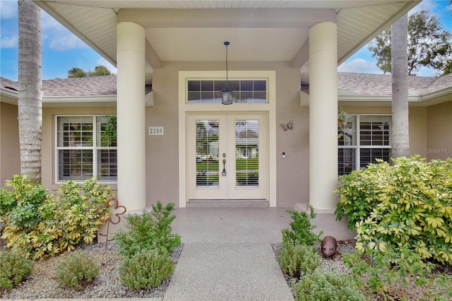 entrance to property with french doors