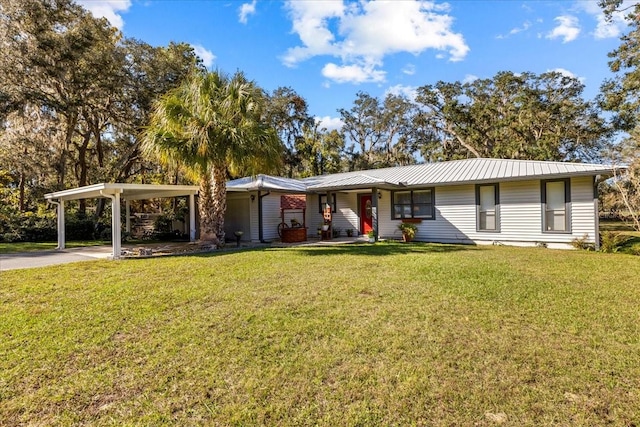 ranch-style house with a front yard