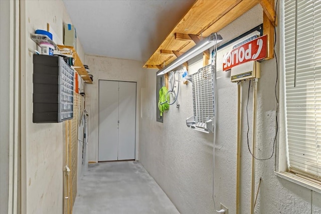 interior space featuring concrete floors