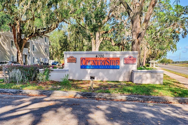 view of community sign