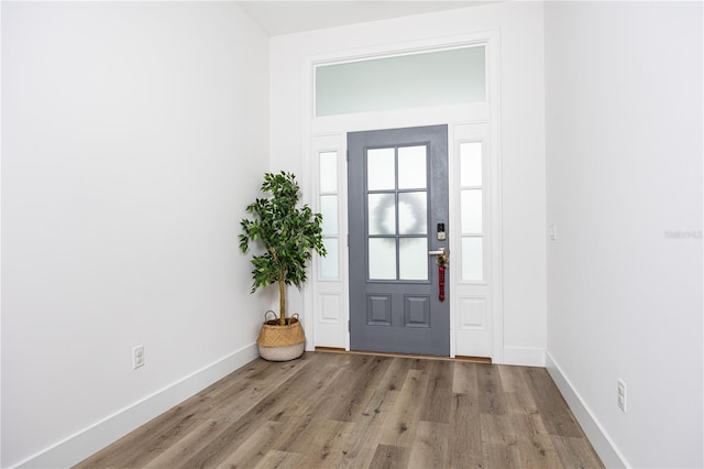 foyer with light hardwood / wood-style floors