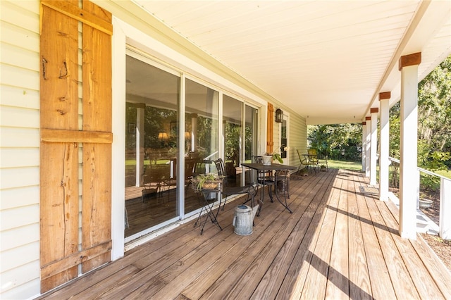 deck featuring a porch