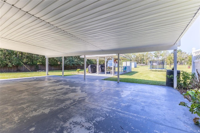 view of patio with a trampoline