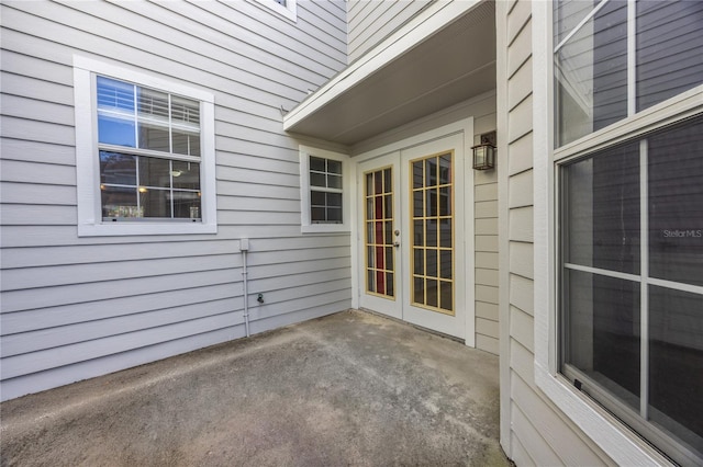 view of patio / terrace featuring french doors