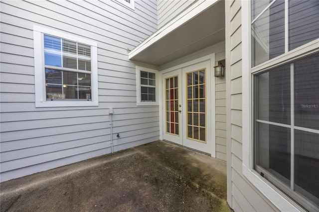 view of patio / terrace featuring french doors