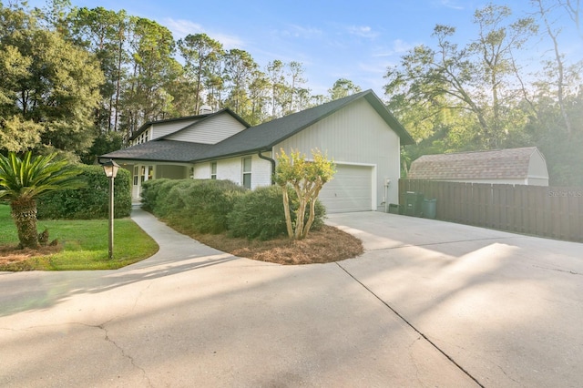 view of home's exterior featuring a garage