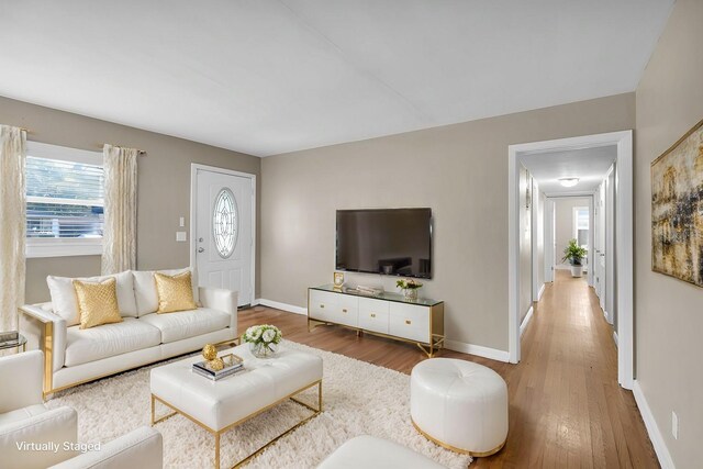 living room featuring hardwood / wood-style flooring