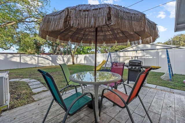 view of patio featuring a deck