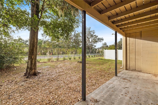 view of yard with a patio area