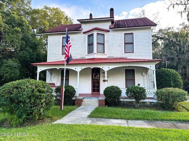 view of front of property with a porch