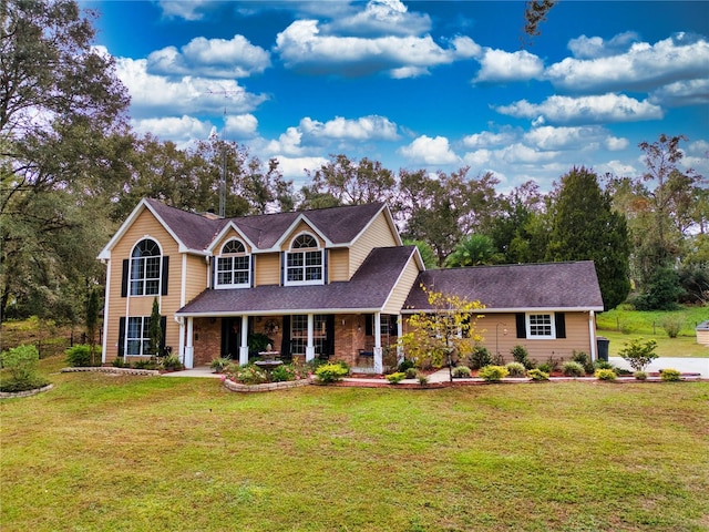 view of front facade with a front yard