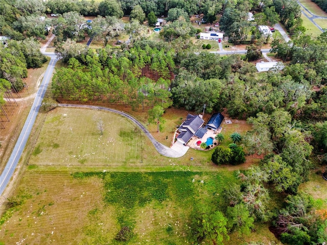 aerial view with a rural view