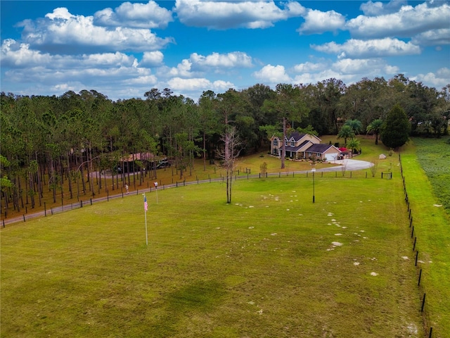 surrounding community featuring a lawn and a rural view