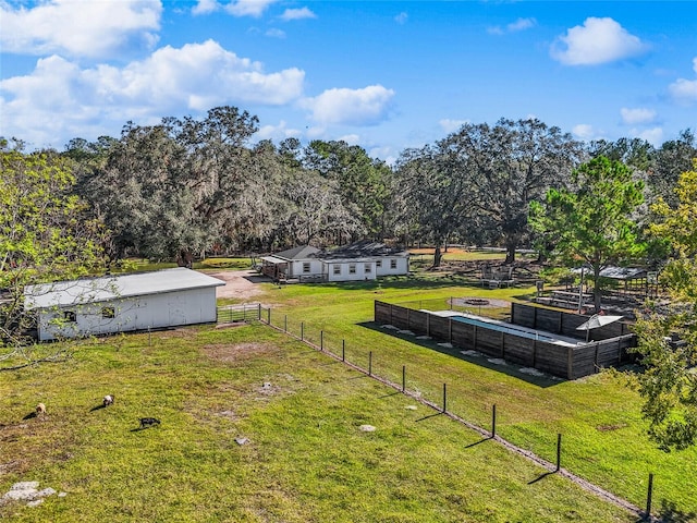 exterior space with a rural view