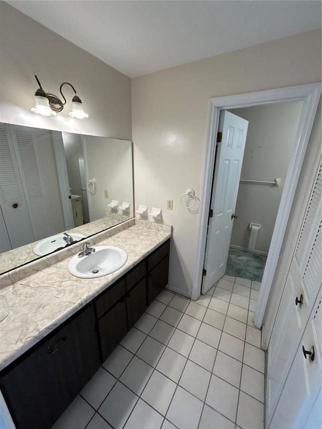 bathroom featuring vanity and tile patterned floors