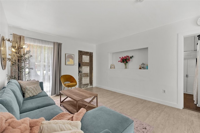 living room featuring light hardwood / wood-style flooring