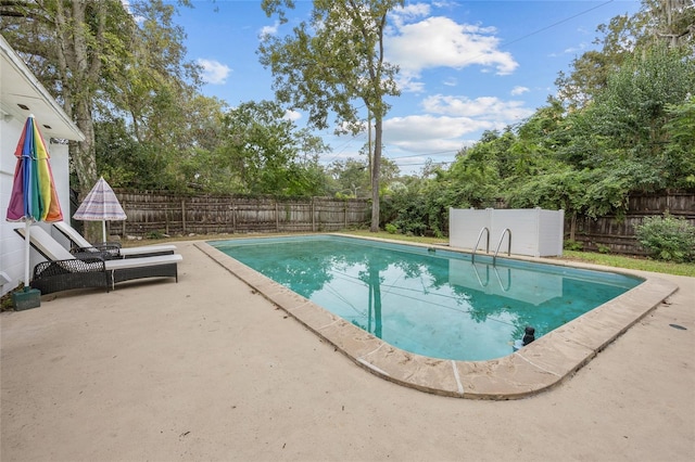 view of pool featuring a patio area