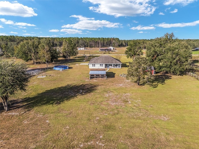 bird's eye view featuring a rural view