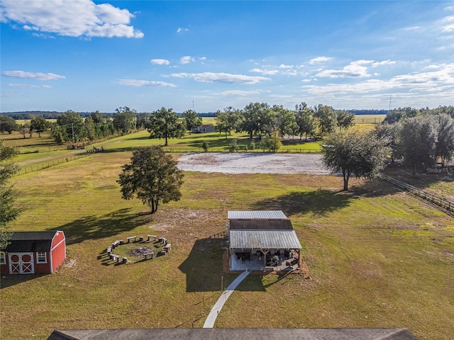 bird's eye view with a rural view