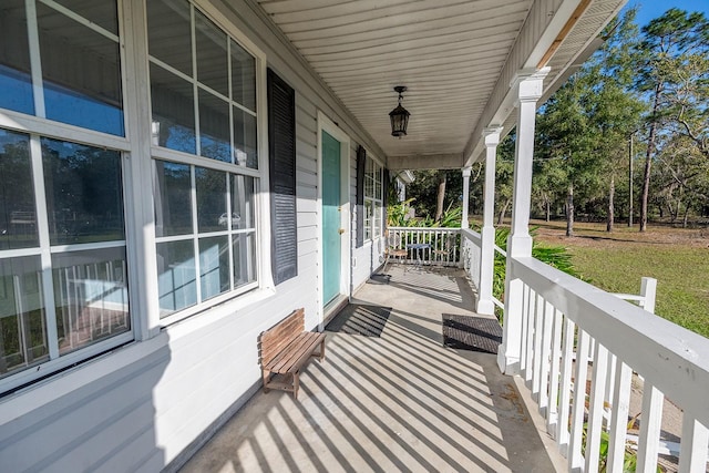 wooden deck with a porch