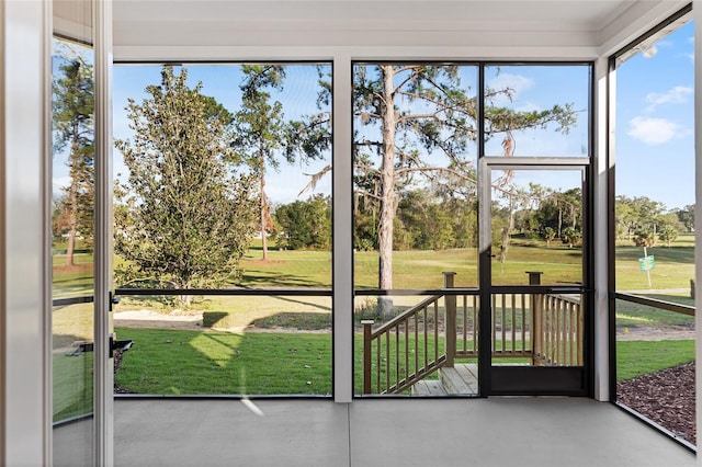 view of unfurnished sunroom