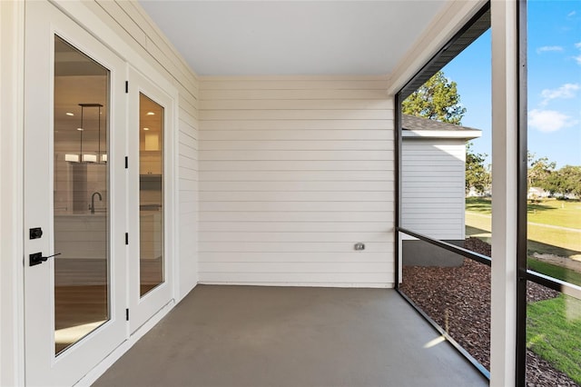 view of unfurnished sunroom