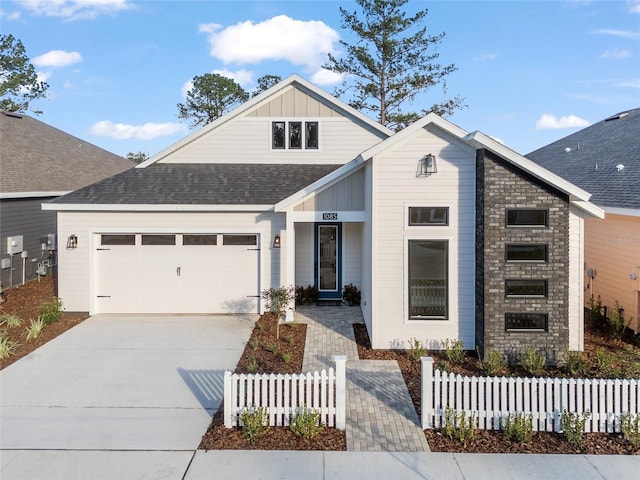 view of front of house with a garage