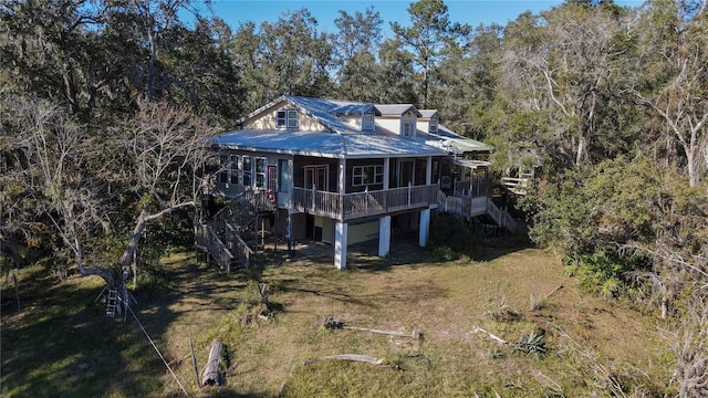 exterior space with covered porch