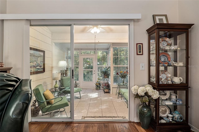 entryway featuring hardwood / wood-style flooring