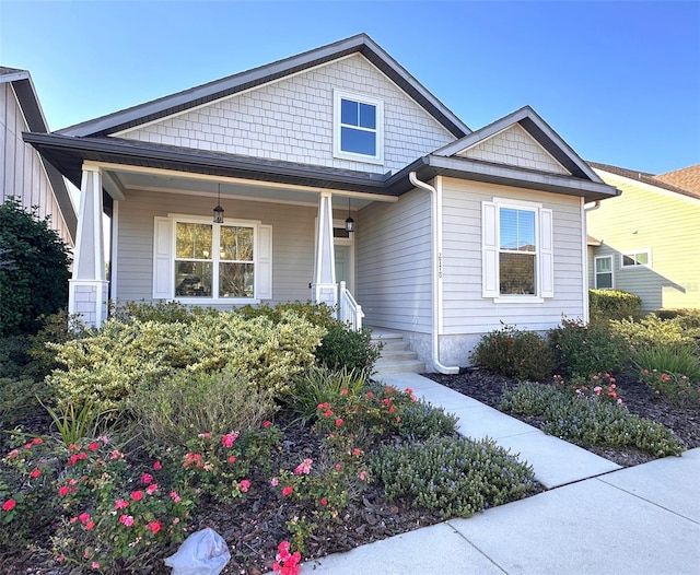 view of front of property featuring covered porch