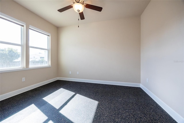 spare room featuring ceiling fan