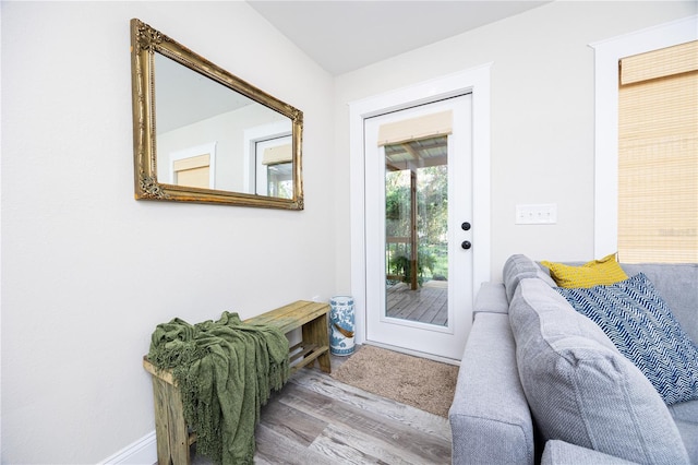 entryway with light wood-type flooring