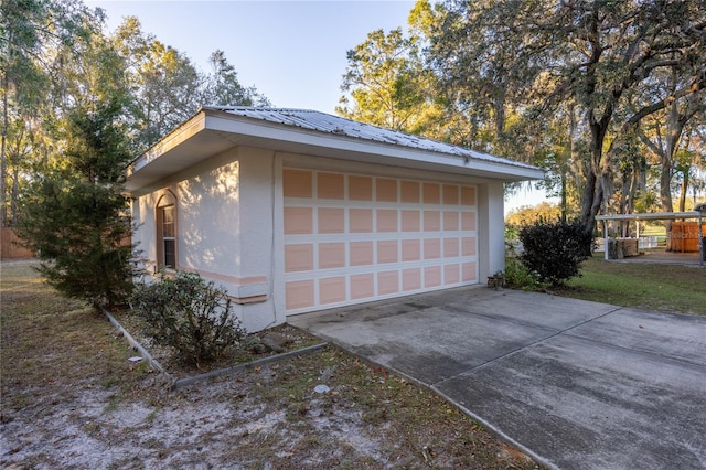 view of garage