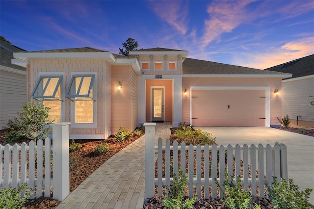 view of front of home featuring a garage