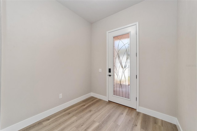 interior space with light hardwood / wood-style flooring