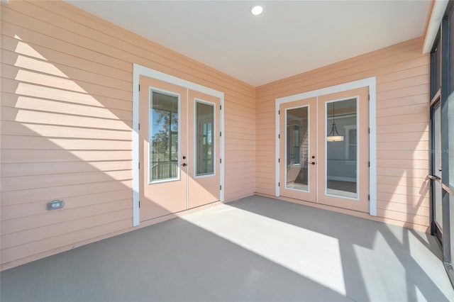 view of patio featuring french doors