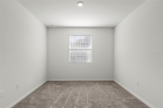 carpeted spare room with a textured ceiling