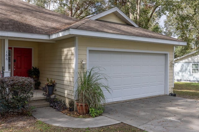 view of garage