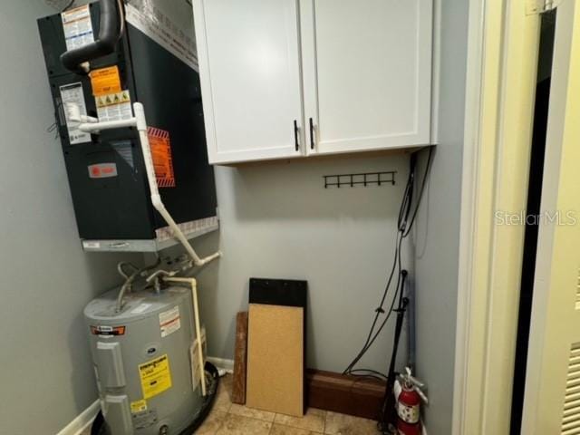 utility room with electric water heater